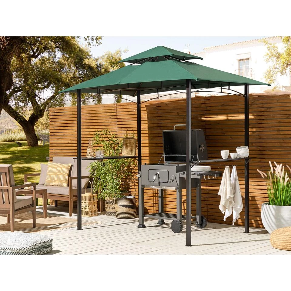 Beliani Tuinpaviljoen NARO - Groen Staal - Afbeelding 2