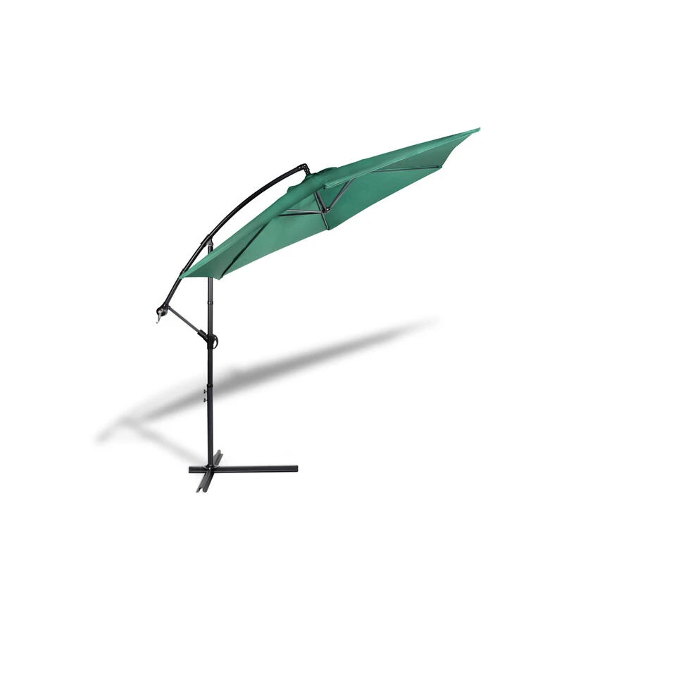 909 Outdoor Hangende Parasol Met Stalenframe In Donkergroen
