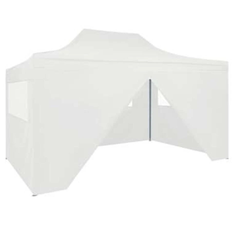 VidaXL Partytent Met 4 Zijwanden Inklapbaar 3x4 M Staal Wit