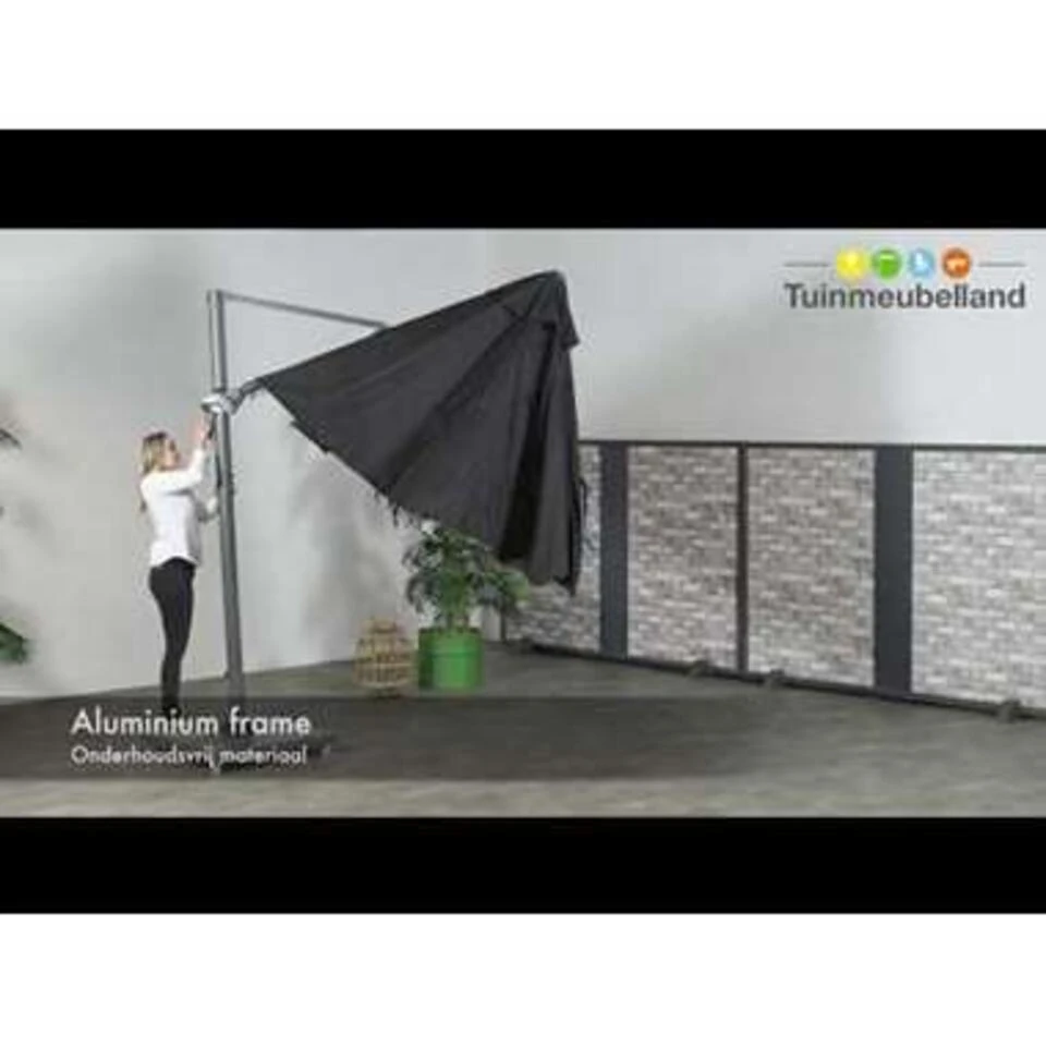 Garden Impressions Hawaii Zweefparasol Ø350 Cm Donker Grijs - Afbeelding 3