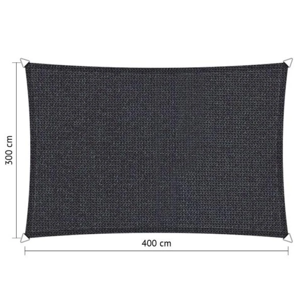 Shadow Comfort Rechthoek 3x4m DuoColor Carbon Black - Afbeelding 2