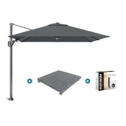Platinum Voyager Zweefparasol T2 2,7x2,7 M. - Antraciet + Voet En Hoes