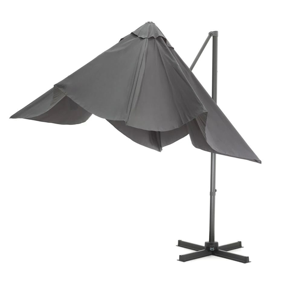 ACAZA Kantelbare Zweefparasol 250x250 Cm, Vierkant, Donker Grijs - Afbeelding 4