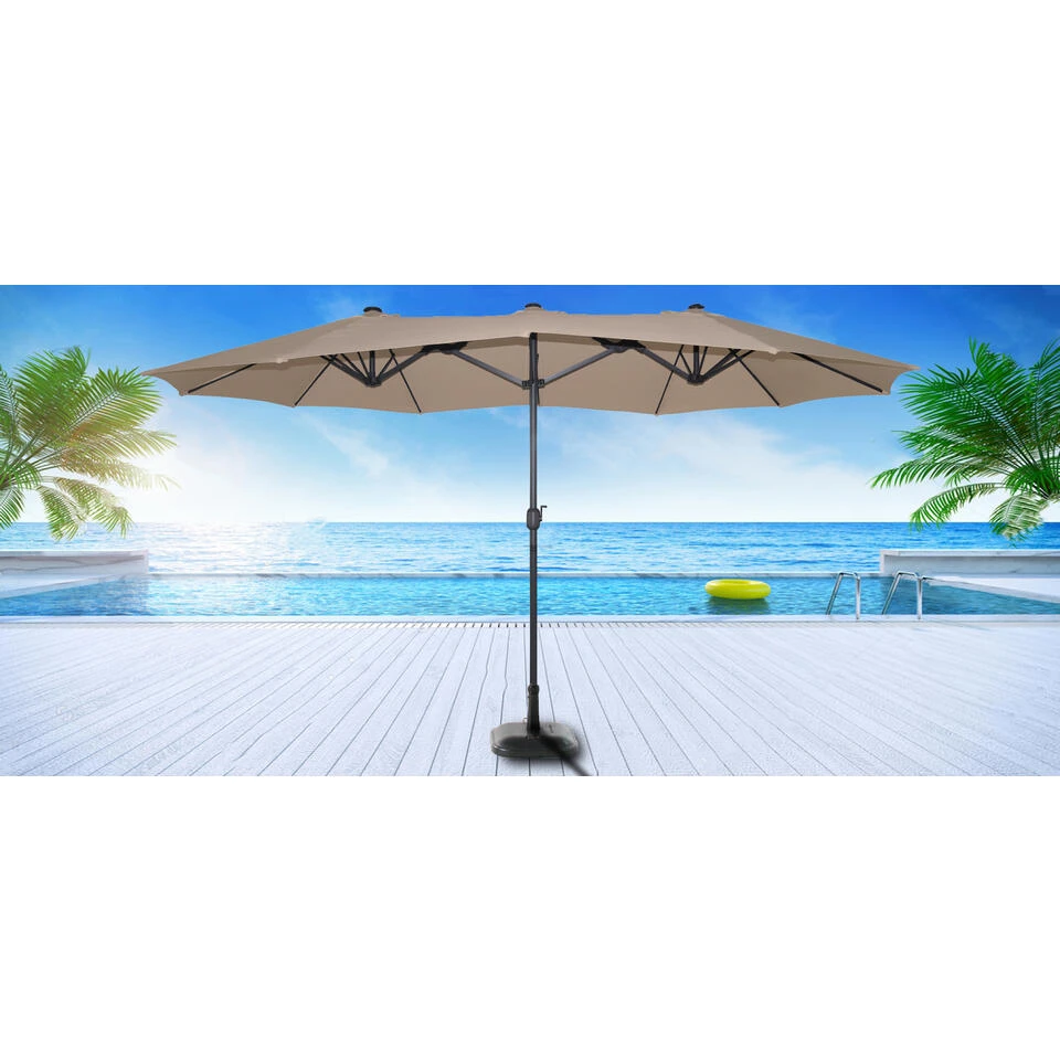 SenS-Line - Marbella Parasol Taupe 270x450 Cm - Grijs - Afbeelding 2