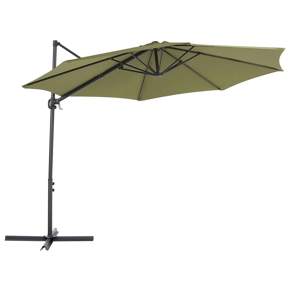 Beliani Cantilever Parasol SAVONA II - Groen Polyester
