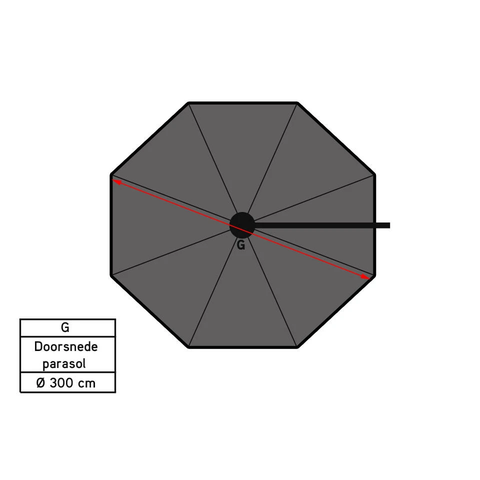Platinum Voyager Ronde Zweefparasol T1 3m. - Taupe - Afbeelding 4