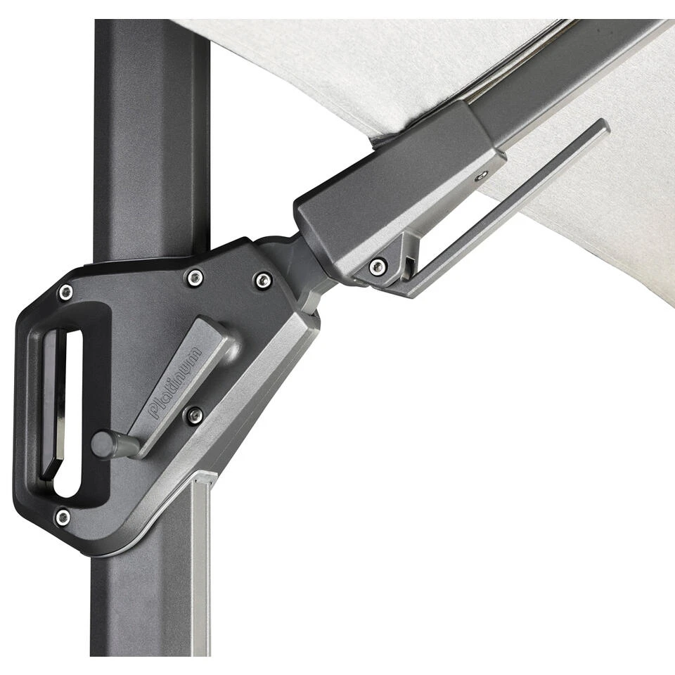 Platinum Voyager Vierkante Zweefparasol T2 2,7x2,7 M. - Faded Black - Afbeelding 4