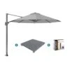 Platinum Voyager Ronde Zweefparasol T1 3 M. - Light Grey + Voet + Hoes