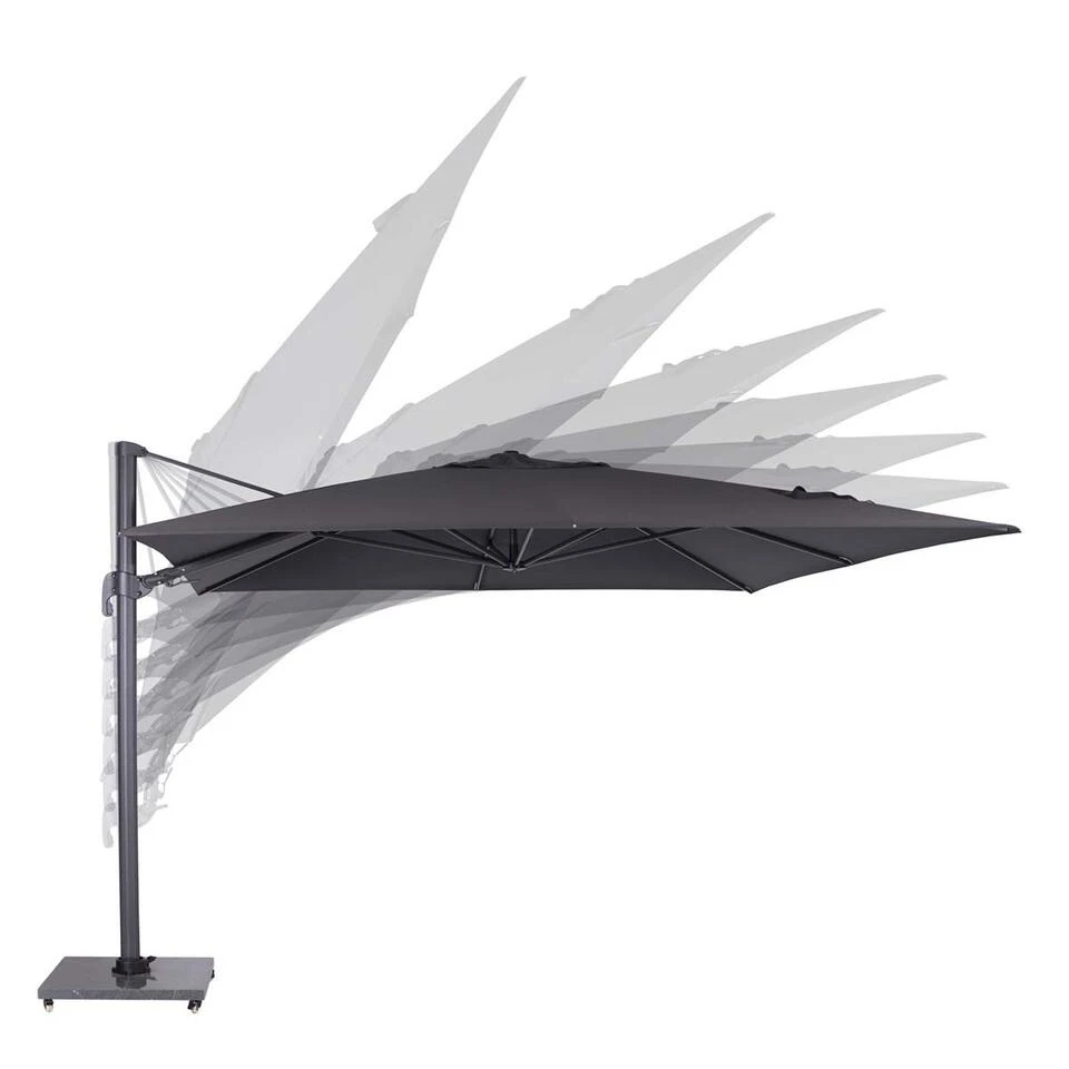 Garden Impressions Hawaii Zweefparasol 3x3 M. Donker Grijs + Led - Afbeelding 2