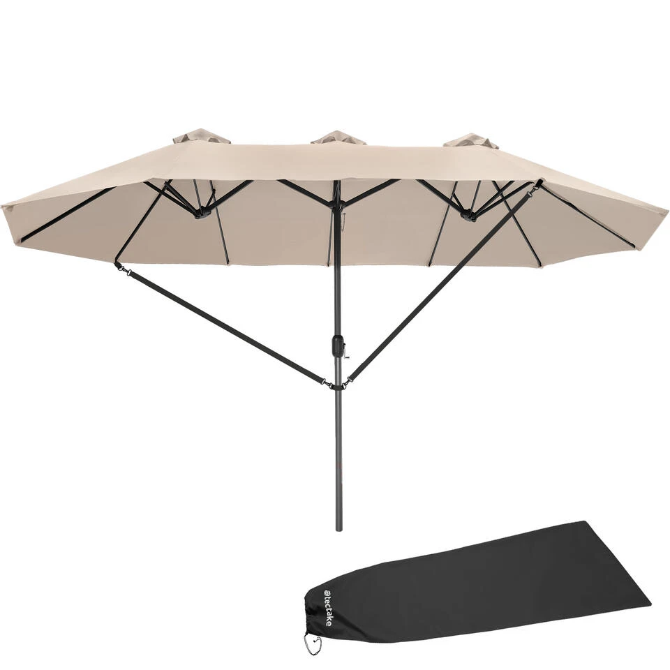 Tectake - Dubbele Parasol Silia - Terrasparasol - Beige