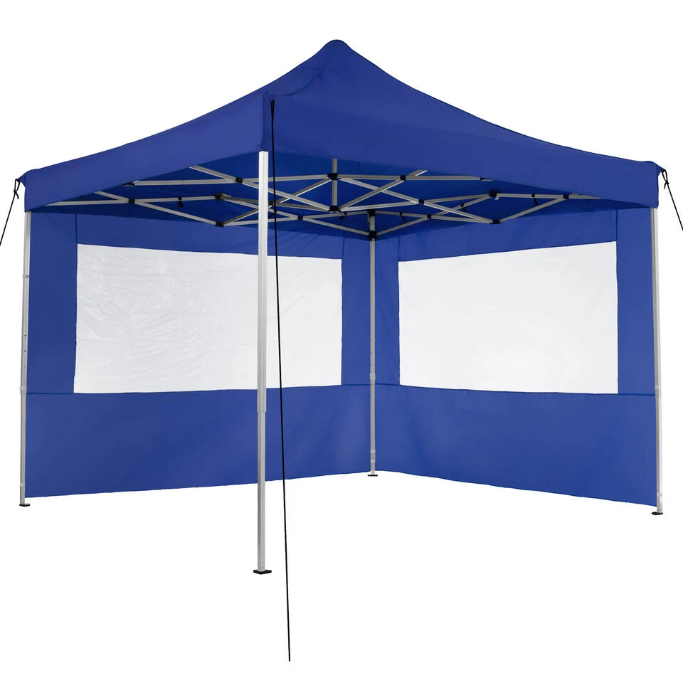 Tectake - Partytent 3x3 M. Opvouwbaar -4 Wanden- Blauw - Afbeelding 3
