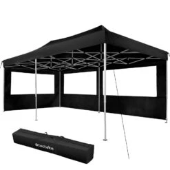 Tectake - Partytent Viola 3x6 M Met 2 Zijdelen Zwart