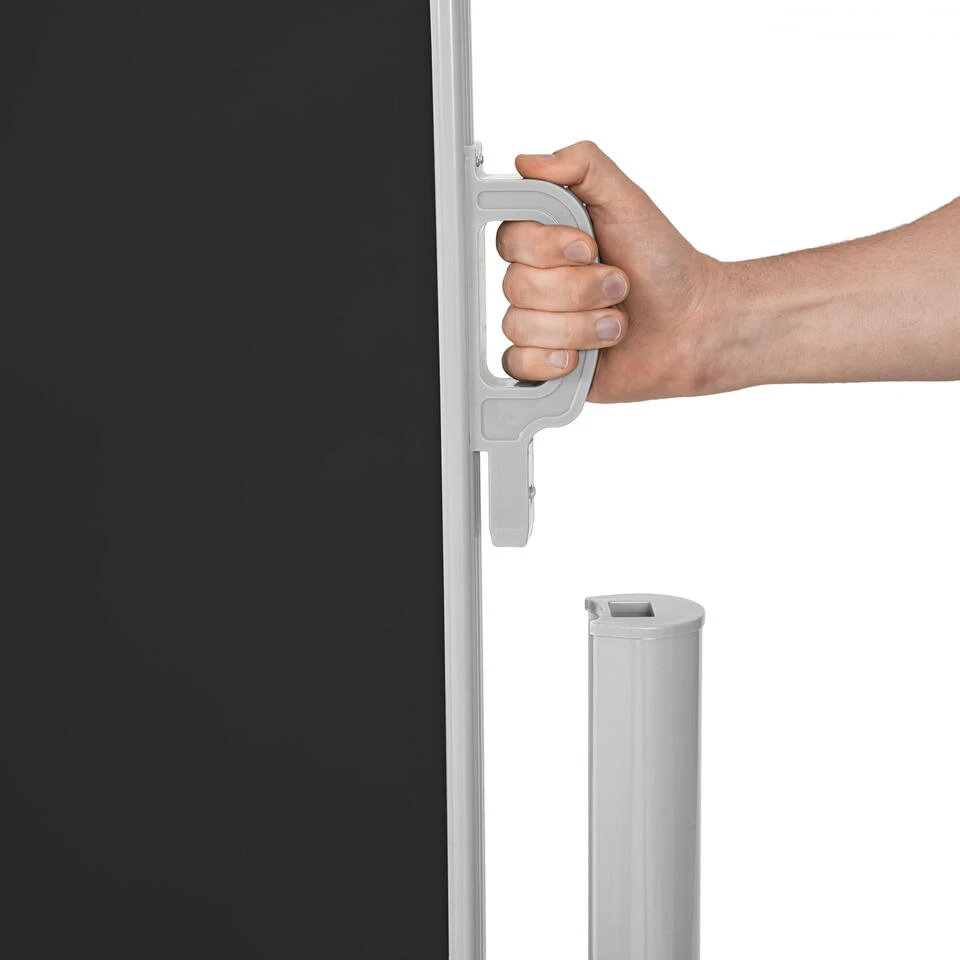 Tectake - Uittrekbaar Aluminium Windscherm Tuinscherm 200 X 300 Cm Zwart - Afbeelding 4