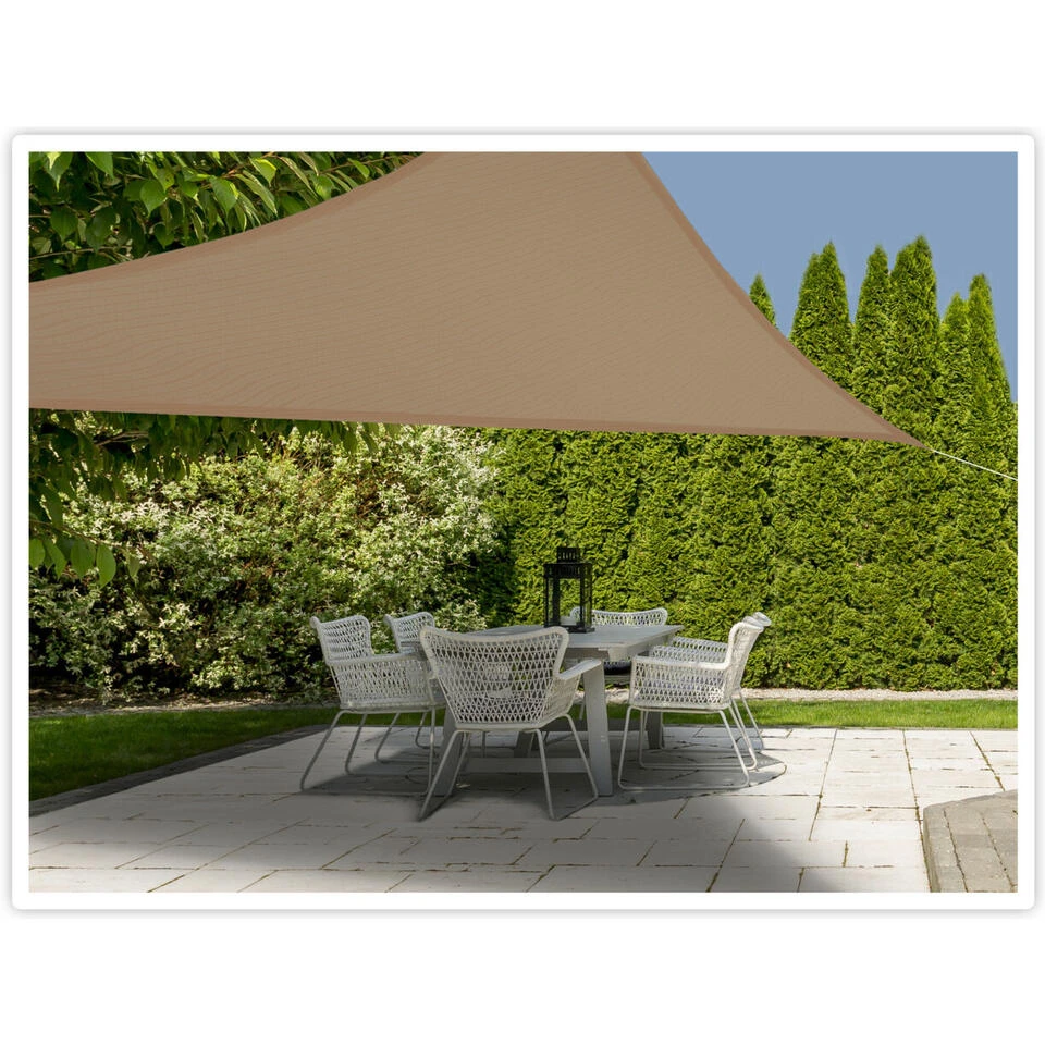 Merkloos Schaduwdoek - Driehoekig - 300 X 300 Cm - Bruin - Afbeelding 2