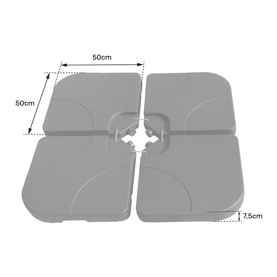 Happy Garden Zonneschermstandaards QUIBERON - Zwart - Plastic - Afbeelding 4