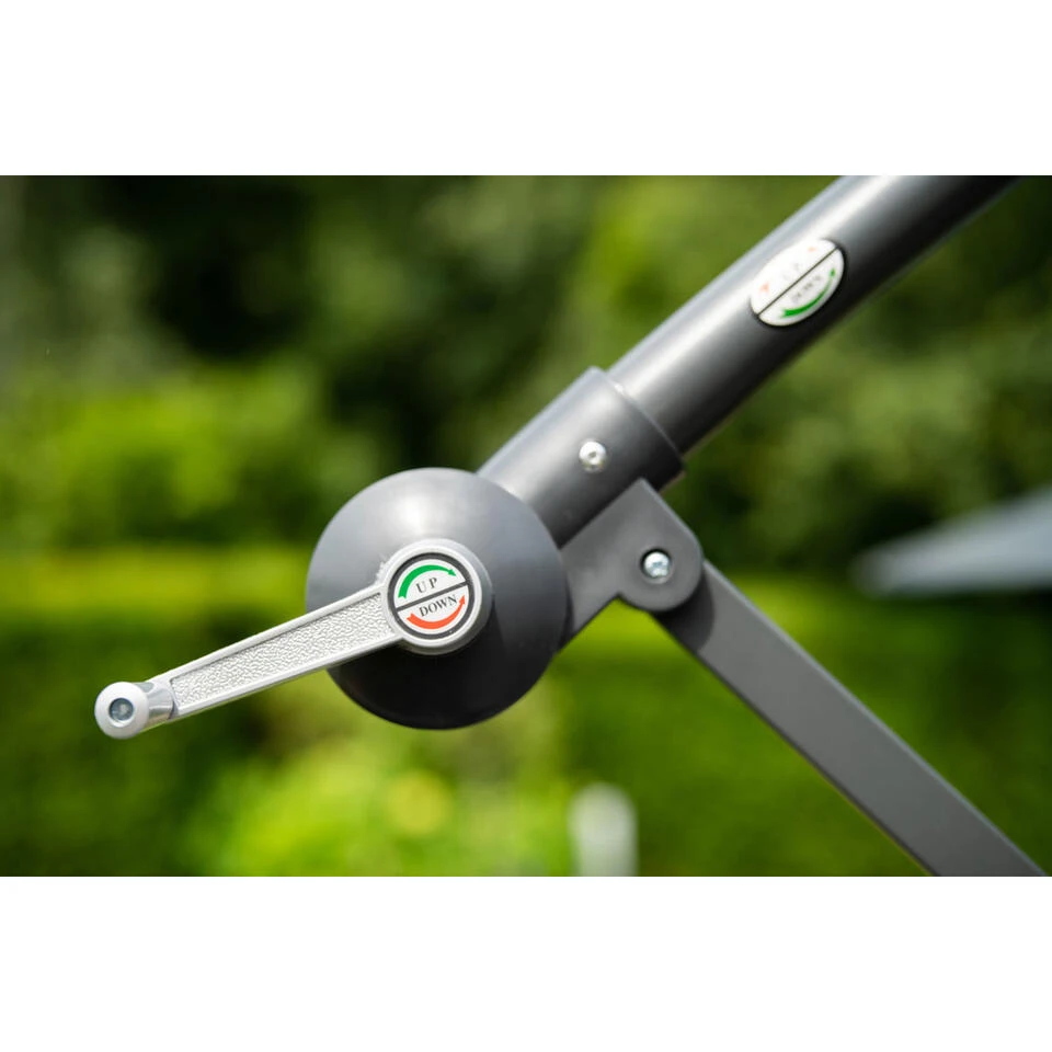 Garden Impressions Corfu Parasol 250x250 - Donker Grijs - Zand - Afbeelding 3