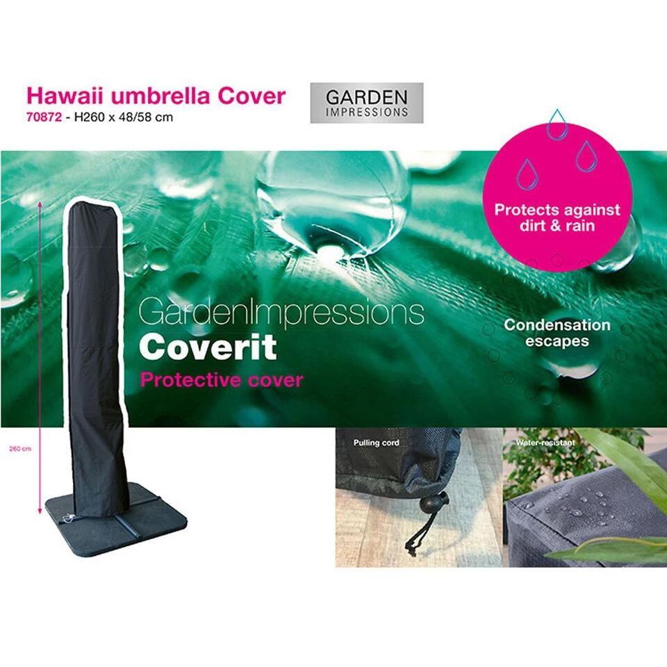 Garden Impressions Zweefparasol Ø3,5 M D. Grijs/zand Met Voet En Hoes - Afbeelding 3