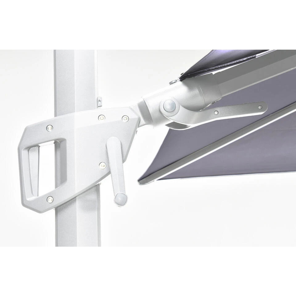 Garden Impressions Hawaii Zweefparasol 300x300 Mat White-licht Grijs - Afbeelding 4