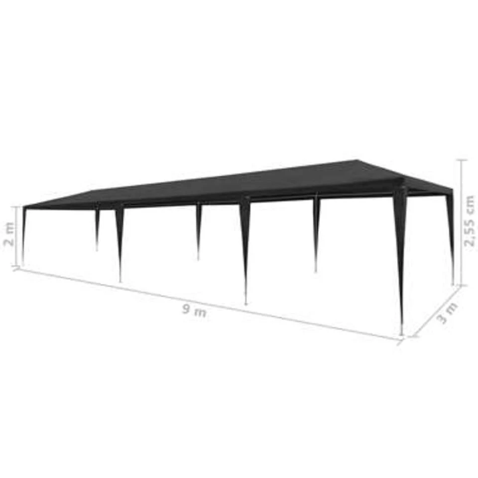 VidaXL Partytent 3x9 M PE Antraciet - Afbeelding 4