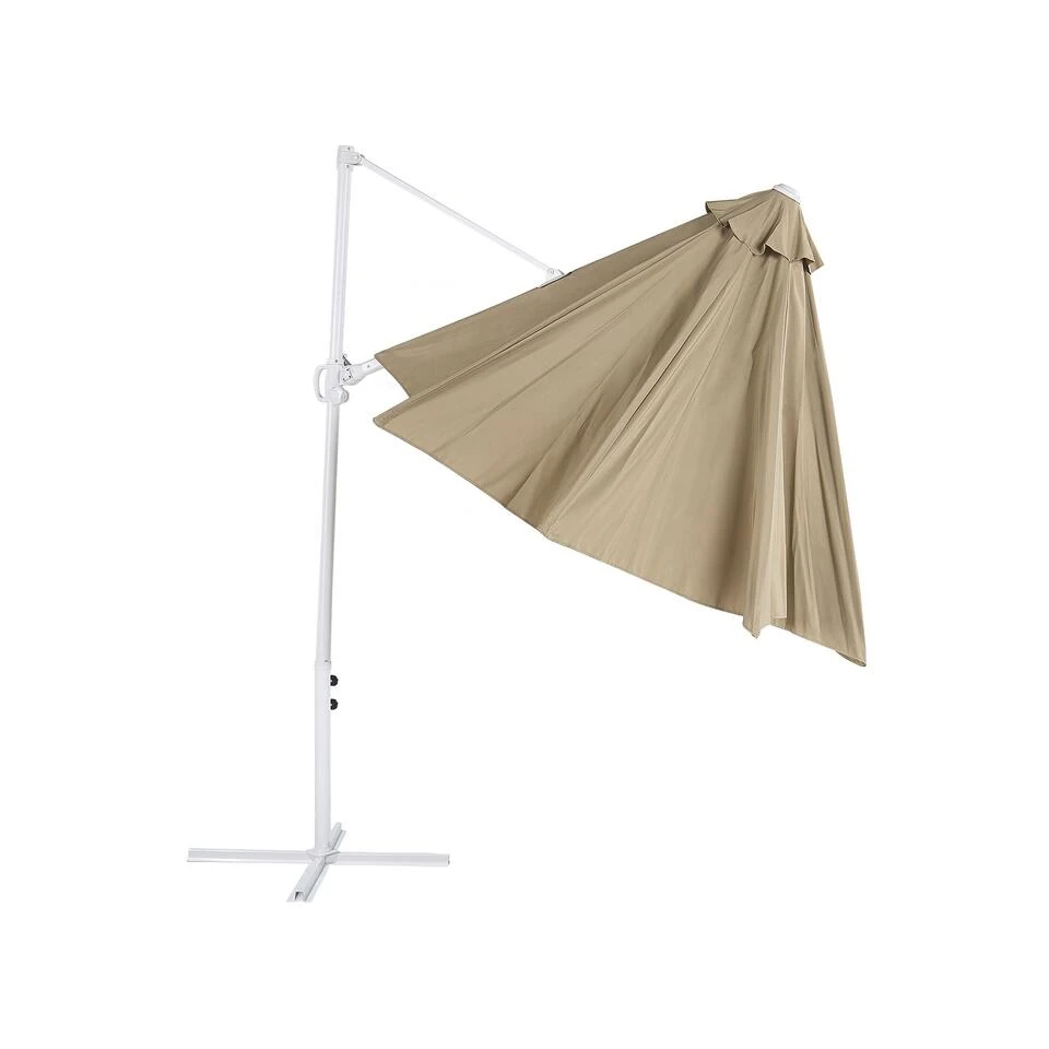Beliani Cantilever Parasol SAVONA II - Beige Polyester - Afbeelding 4