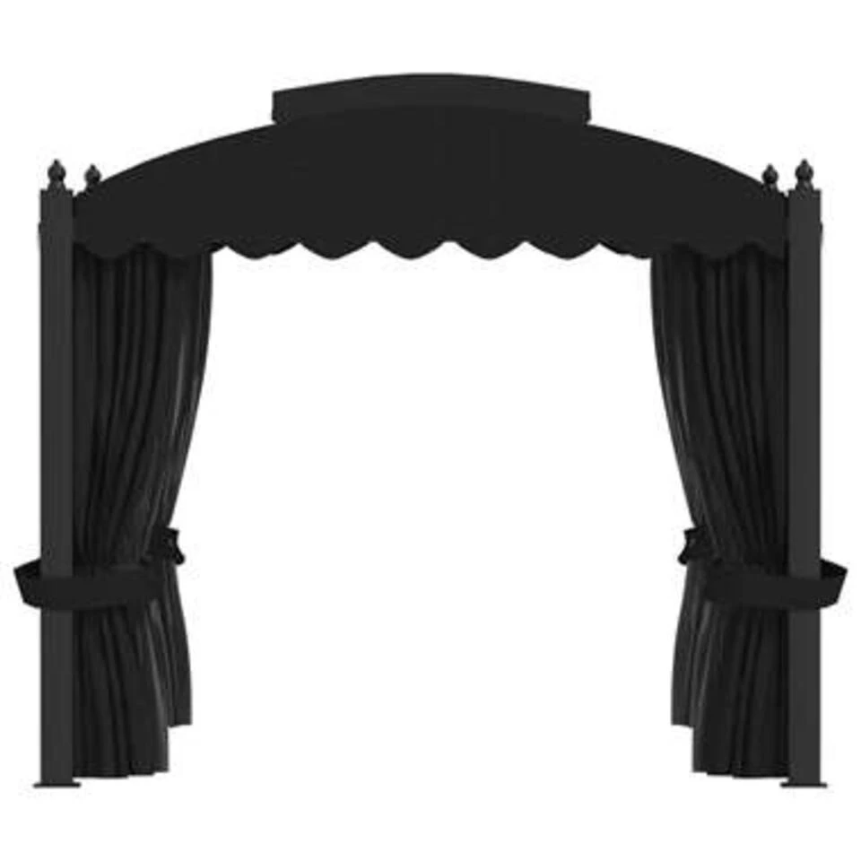 VidaXL Prieel Met Gordijnen 3x4 M Staal Antraciet - Afbeelding 3