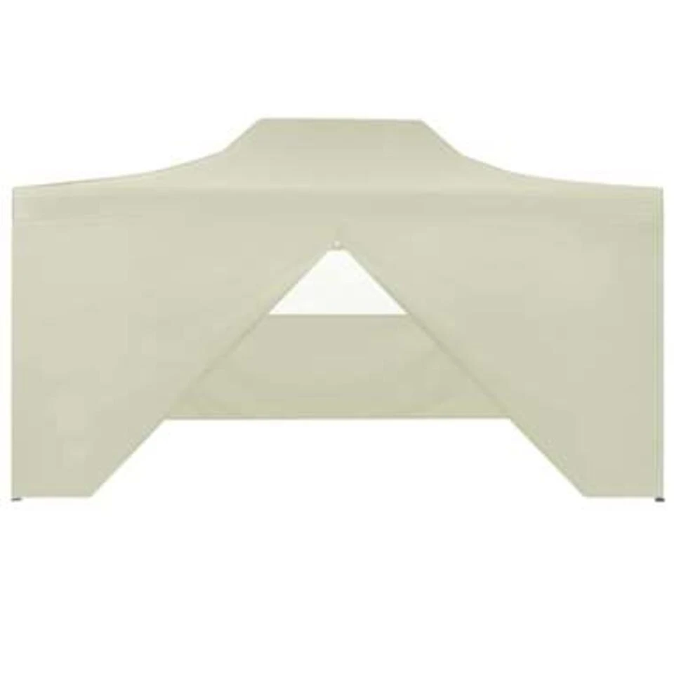 VidaXL Partytent Met 4 Zijwanden Inklapbaar 3x4 M Staal Crème - Afbeelding 2