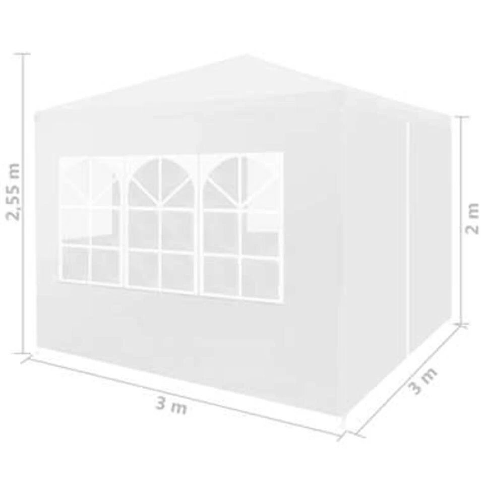 VidaXL Partytent 3x3 M Wit - Afbeelding 3