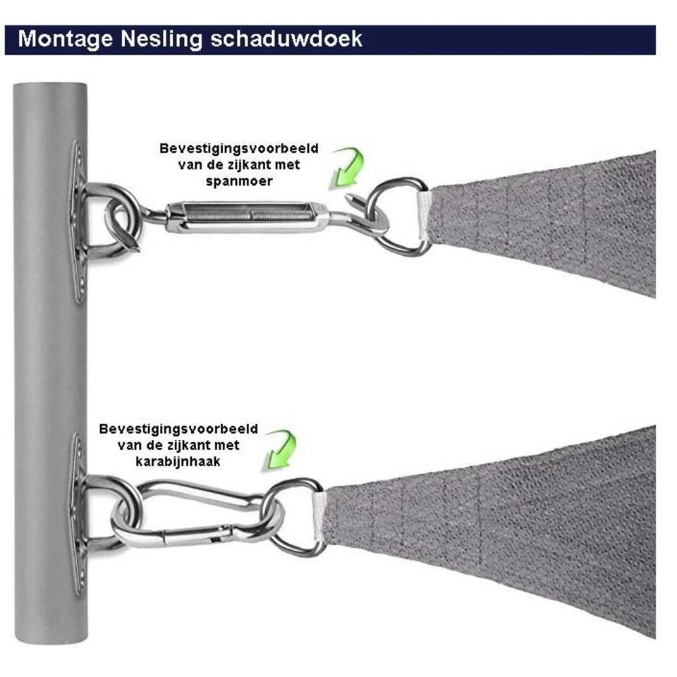 Nesling Coolfit Schaduwdoek 5x5x5 Meter - Gebroken Wit - Afbeelding 4