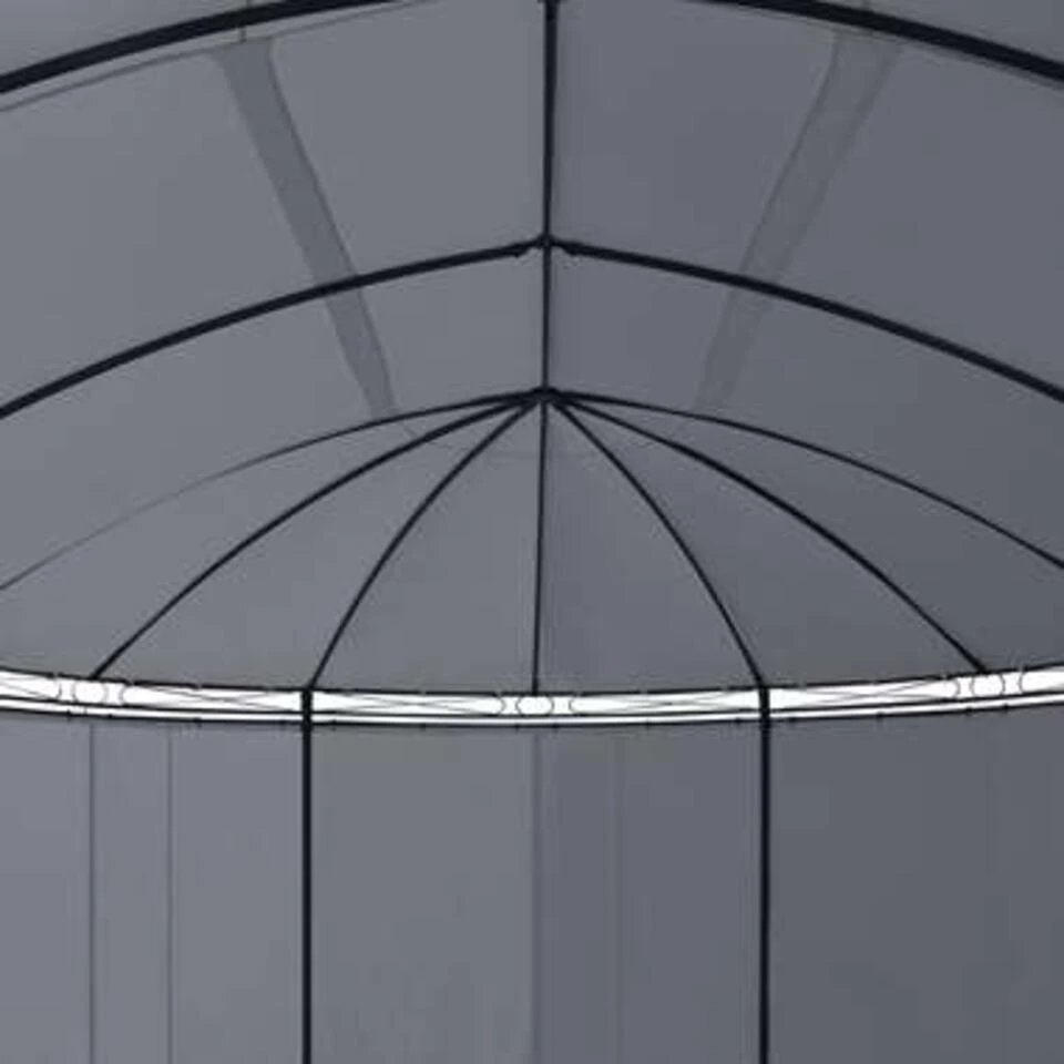 VidaXL Prieel Met Gordijnen 520x349x255 Cm Antracietkleurig - Afbeelding 2